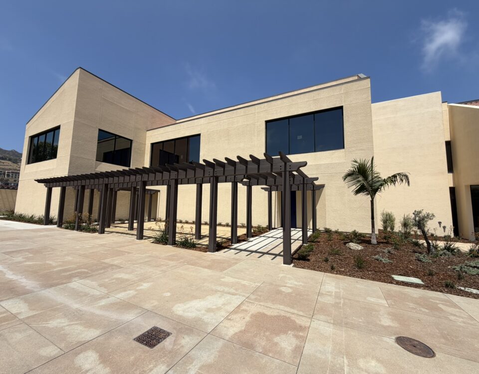 Firestone Fieldhouse exterior highlighting the second-floor addition designed by DLR Group and built by ECC.
